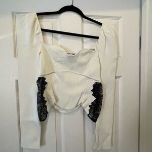 Self portrait knit/lace top size L